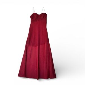 Da Vinchi Burgundy Chiffon Formal Gown | Size 10 | Back Cutout | NWT